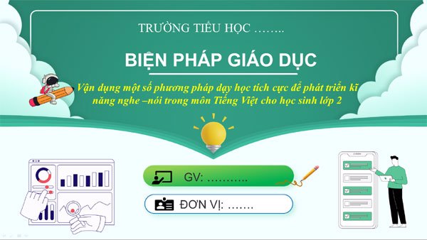 Biện pháp Phát triển kĩ năng Nghe - Nói Tiếng Việt lớp 2 (GDPT 2018)